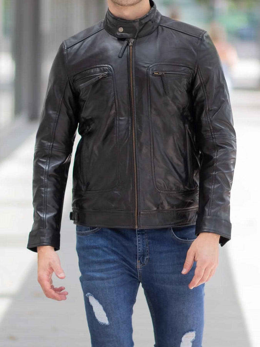 100% Original Leather Jacket For Men, Black Leather Jacket, Leather Jacket, Motorcycle Jacket, Biker Jacket, Winter Warm Leather Jacket