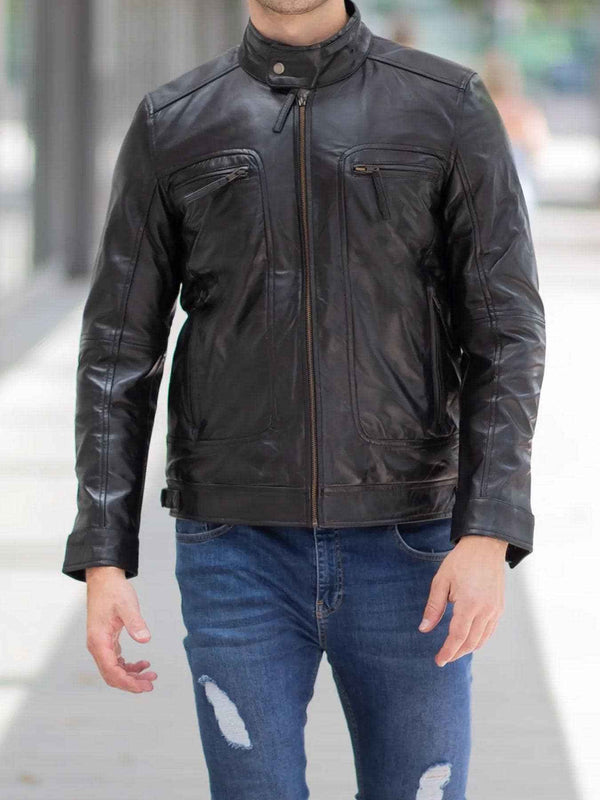 100% Original Leather Jacket For Men, Black Leather Jacket, Leather Jacket, Motorcycle Jacket, Biker Jacket, Winter Warm Leather Jacket