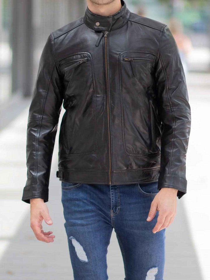 100% Original Leather Jacket For Men, Black Leather Jacket, Leather Jacket, Motorcycle Jacket, Biker Jacket, Winter Warm Leather Jacket