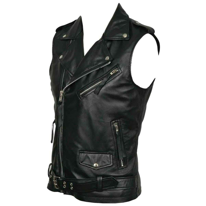 Men Classic Motorcycle Black Leather Vest, Motorcycle Vest, Leather Jacket Men, Biker Vest, Mens Vest, Handmade Genuine Leather Custom Vest