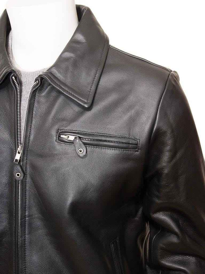Mens Real Black Leather Jacket | Genuine Leather Bomber Jacket | Handmade Vintage Design | Men Leather Biker Jacket | Motorcycle Jacket