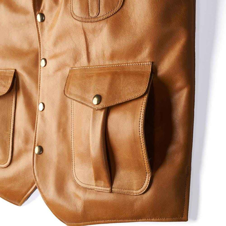 Men Classic Motorcycle Brown Leather Vest, Motorcycle Vest, Leather Jacket Men, Hunting Fishing Vest, Handmade Genuine Leather Custom Vest