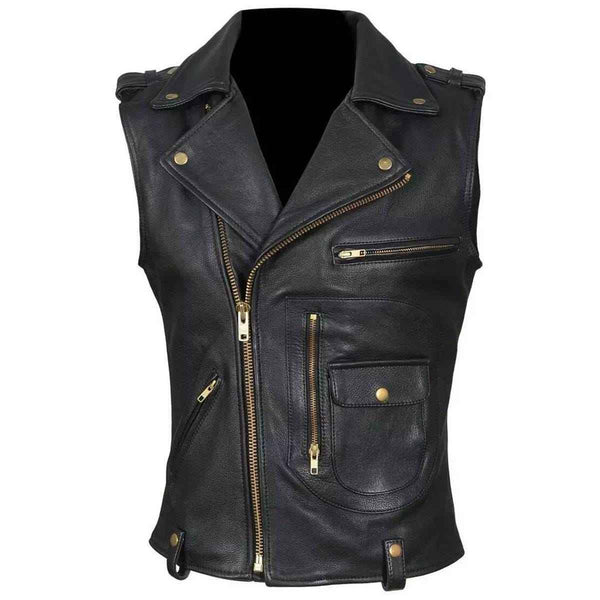 Men Classic Motorcycle Black Leather Vest, Motorcycle Vest, Leather Jacket Men, Biker Vest, Real Leather Vest Waistcoat, Custom Leather Vest