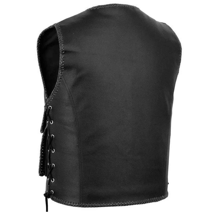 Real Leather Studded Biker Vest for Men – Heavy Duty with Buckles, Handmade Cow Leather Motorcycle Vest, Antique Brass Clasp, Biker Gift