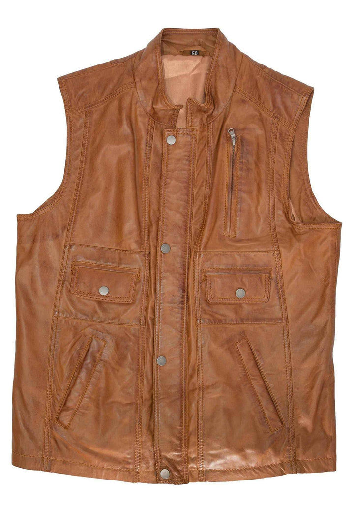 Men Classic Motorcycle Brown Leather Vest, Motorcycle Vest, Leather Jacket Men, Hunting Fishing Vest, Handmade Genuine Leather Custom Vest