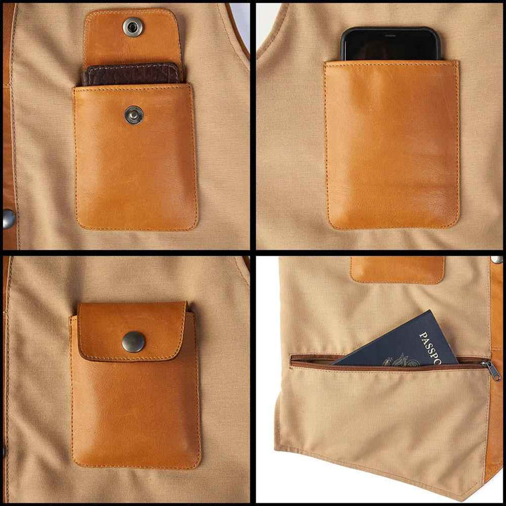 Men Classic Motorcycle Brown Leather Vest, Motorcycle Vest, Leather Jacket Men, Hunting Fishing Vest, Handmade Genuine Leather Custom Vest
