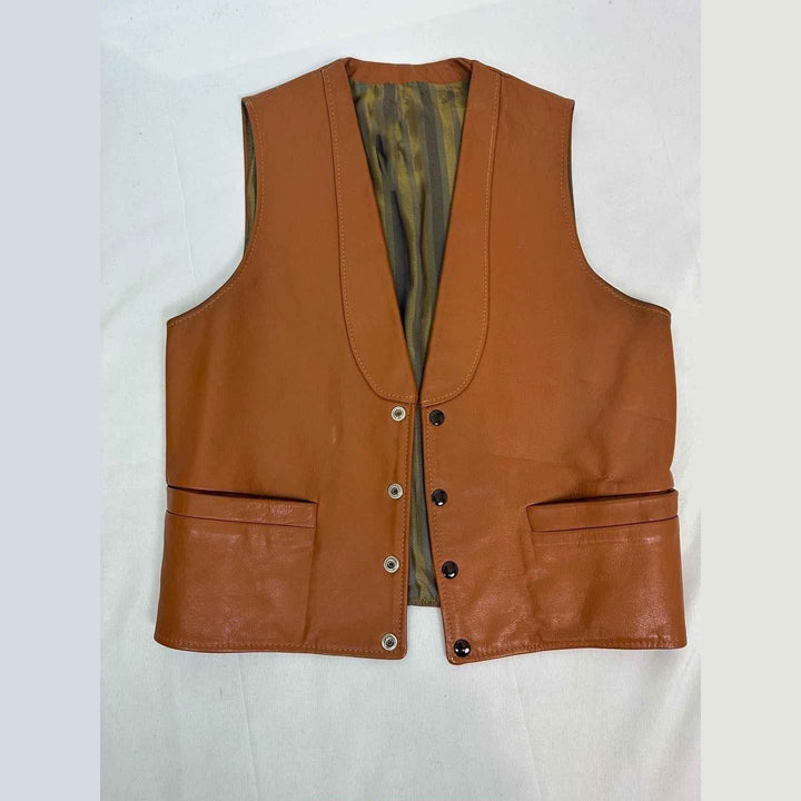 Men Brown Leather Vest, 100% Original leather Vest For men, Bikers vest, Fashion Vest, Men Motorcycle Vest, Genuine Leather Vest