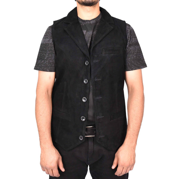Men Suede Leather Vest, Real Suede Leather Western Cowboy Vest, Men's Black Suede Cowboy Vest, Suede Leather Vest For Men Black Suede Vest