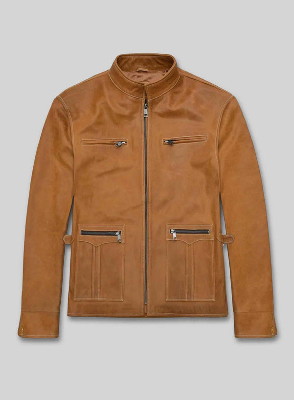 Mens Real Brown Leather Jacket | Genuine Leather Bomber Jacket | Handmade Vintage Design | Mens Leather Biker Jacket | Motorcycle Jacket