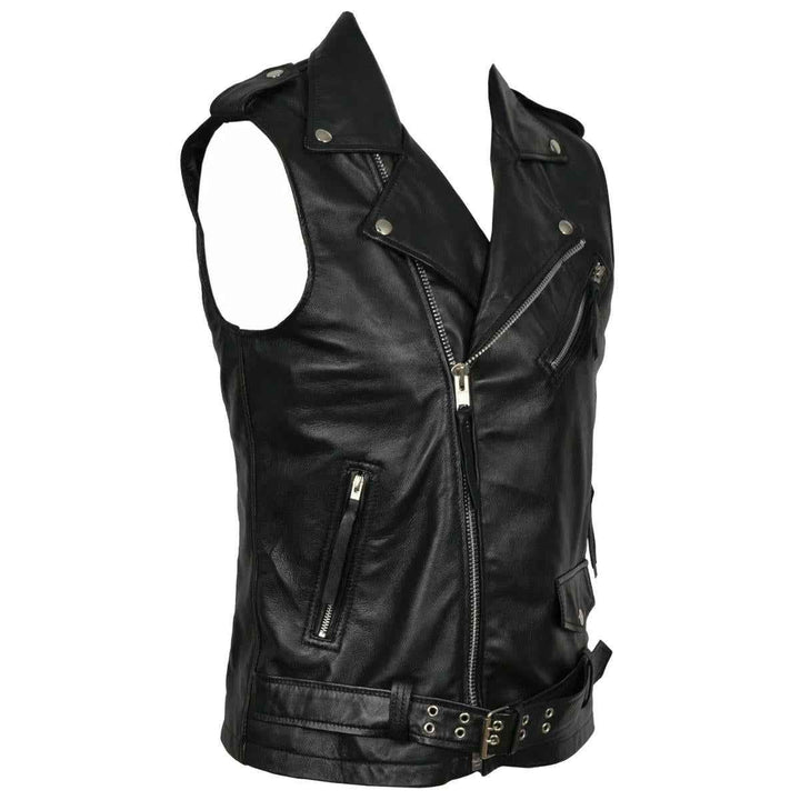 Men Classic Motorcycle Black Leather Vest, Motorcycle Vest, Leather Jacket Men, Biker Vest, Mens Vest, Handmade Genuine Leather Custom Vest