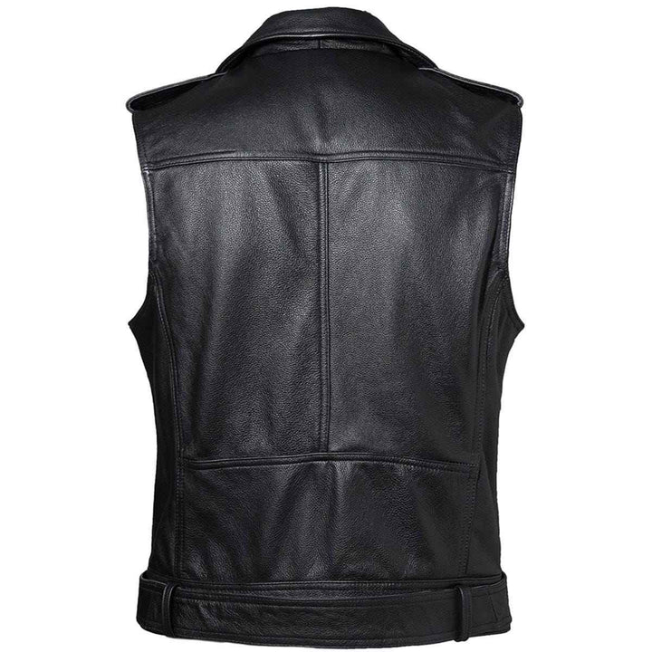 Men Classic Motorcycle Black Leather Vest, Motorcycle Vest, Leather Jacket Men, Biker Vest, Mens Vest, Handmade Genuine Leather Custom Vest