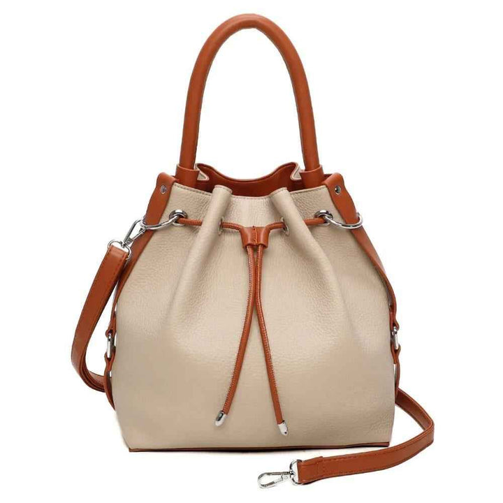 White Black Shoulder Bag City Bucket Bag, Bucket Bag, Leather Bucket, Black bag, Crossbody Bag, Drawstring bag, Christmas Gifts, Mom Gifts