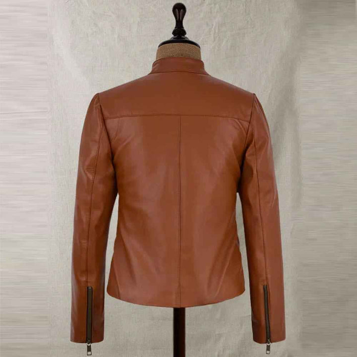 Women's Leather Jacket / Genuine Lambskin Leather Jacket / Biker Jacket / Motorcycle Jacket / New Handmade Fit Jacket / Brown Leather Jacket