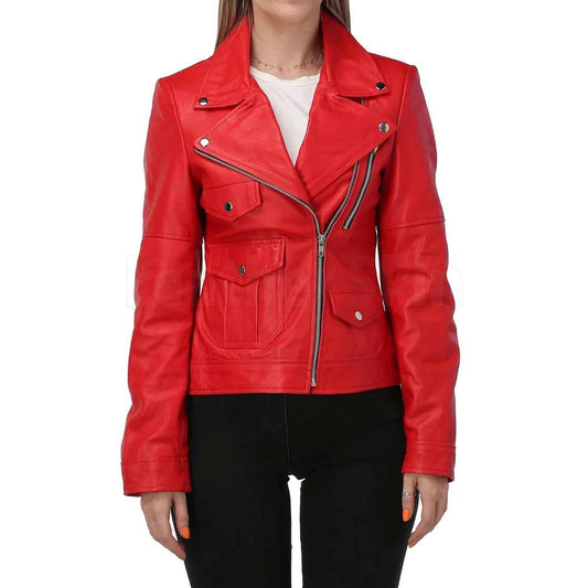 Women's Biker Leather Jacket-Ladies Leather Coat-Gift For Women-Women Handmade Custom Motorcycle Leather Jacket-Women Winter Leather Jacket