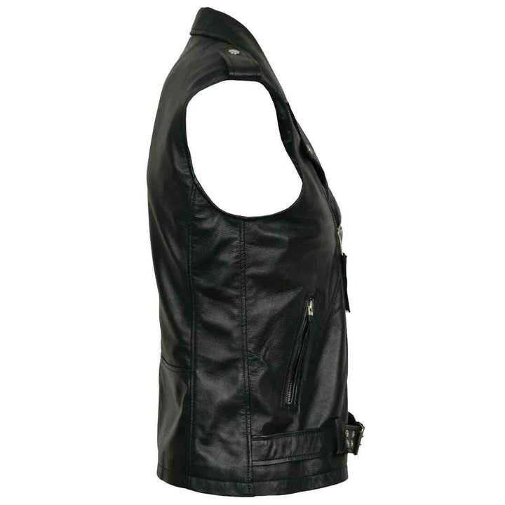 Men Classic Motorcycle Black Leather Vest, Motorcycle Vest, Leather Jacket Men, Biker Vest, Mens Vest, Handmade Genuine Leather Custom Vest