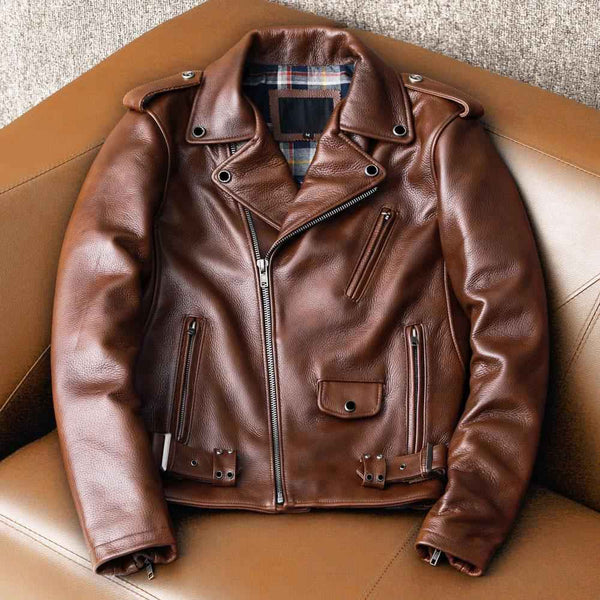 Handmade Mens Leather Jacket Lambskin Casual Brown Winter Leather Biker Jacket Vintage Leather Jacket, Motorcycle Biker Jacket, Party Jacket