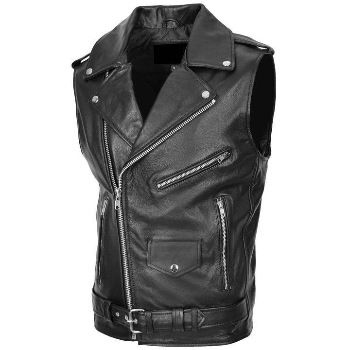 Men Classic Motorcycle Black Leather Vest, Motorcycle Vest, Leather Jacket Men, Biker Vest, Mens Vest, Handmade Genuine Leather Custom Vest