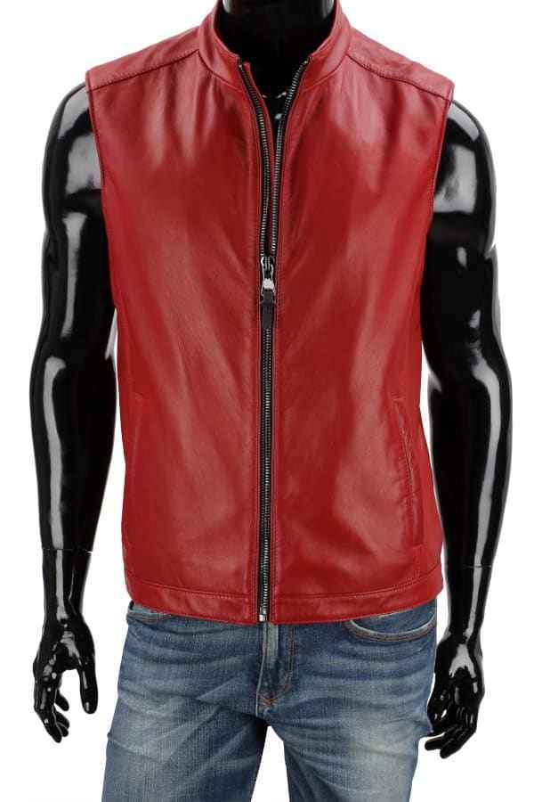 Red, Brown, Black Leather Vest for Men Size M, Vintage Real Leather Vest, Biker Riding Vest, Motorcycle Vest, Rocker Waistcoat, Gift for Him