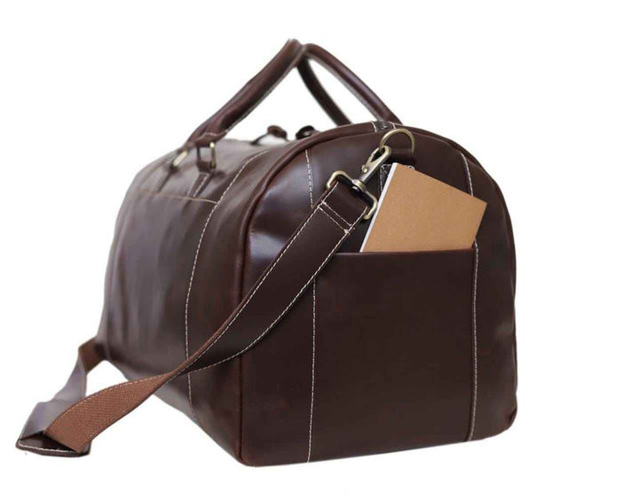 Full grain leather duffle bag men Genuine leather weekender bag brown Leather hold all Overnight travel bag Personalized gift for him duffel