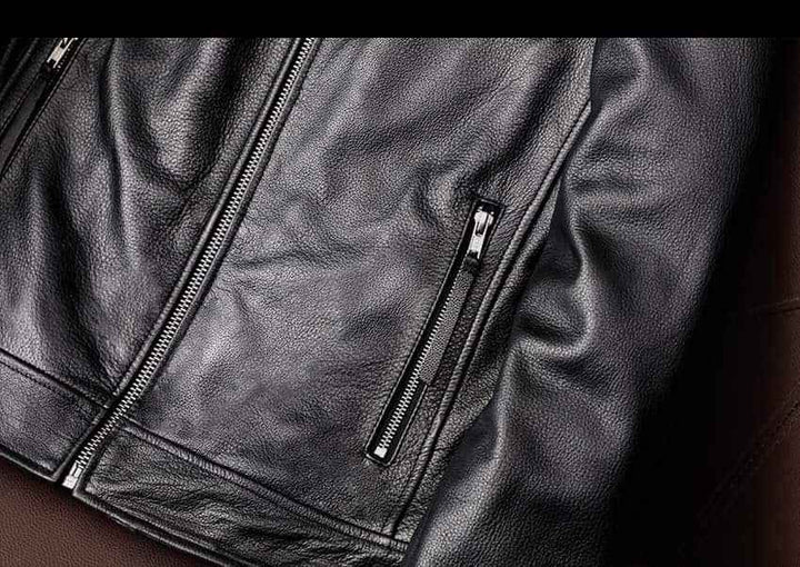 Men's Biker Leather Jacket-Handcrafted Motorcycle Leather Jacket For Gents-Genuine Lambskin Slim Fit Leather Coat For Men-Men's Leather Coat