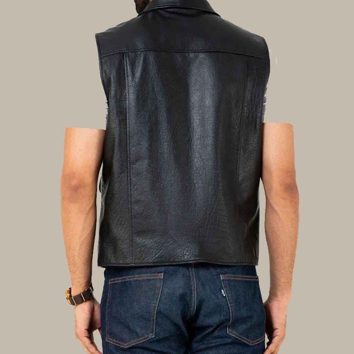 Mens High Quality Cowhide Motorbike Leather Vest Cowboy Horse Riding Fishing Hunting Leather Vest Steampunk Vintage Vest, Gift For Him & Dad