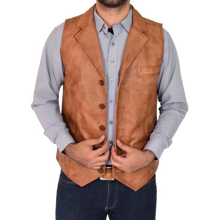 Men's Leather Vest Soft Leather Vest Brown Leather Vest - Soft Sheepskin Vest Slim Fit Motorcycle Vest, Leather Vest, Gifts For Dad And Him