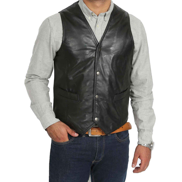 Mens Leather Traditional Waistcoat Black Vest leather men's vest, Leather Riding Vest, Motorcycle Vest, Leather Vest For Dad, Gifts For him