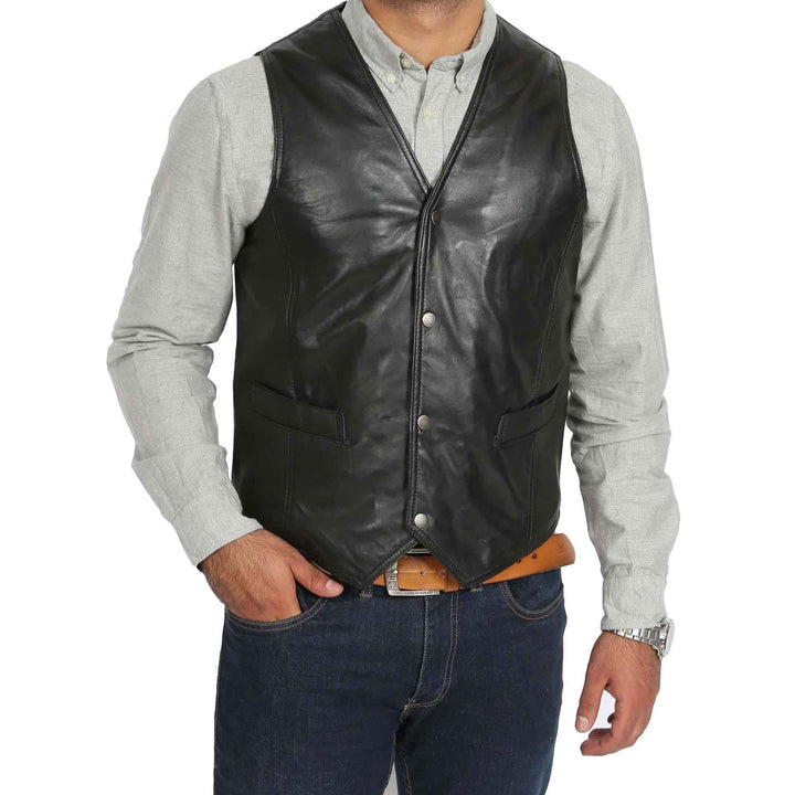 Mens Leather Traditional Waistcoat Black Vest leather men's vest, Leather Riding Vest, Motorcycle Vest, Leather Vest For Dad, Gifts For him