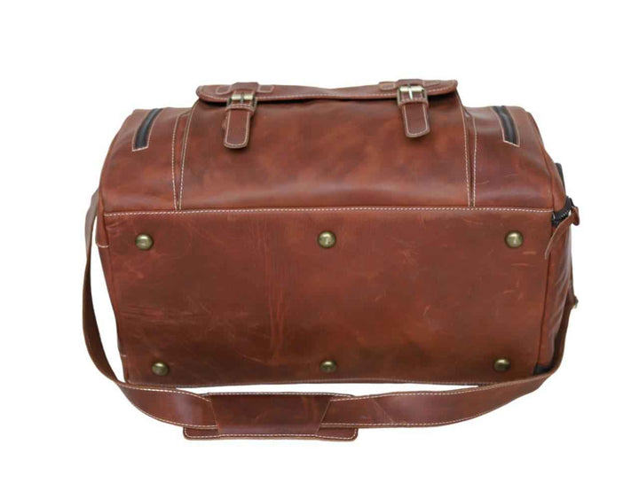 Full Grain Leather Duffle Bag: Personalized Travel Holdall, Gym Weekender