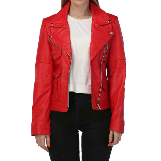 Women's Biker Leather Jacket-Ladies Leather Coat-Gift For Women-Women Handmade Custom Motorcycle Leather Jacket-Women Winter Leather Jacket