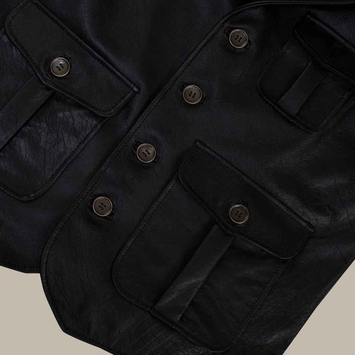 Mens High Quality Cowhide Motorbike Leather Vest Cowboy Horse Riding Fishing Hunting Leather Vest Steampunk Vintage Vest, Gift For Him & Dad