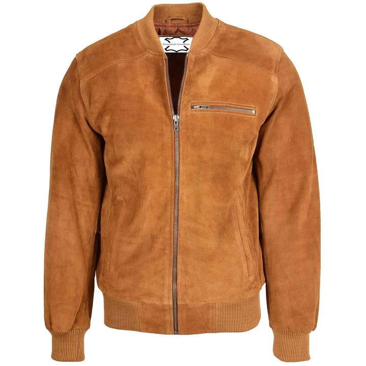 Men’s Slim-Fit Classic Genuine Suede Biker Jacket, Vintage Brown Suede Leather Cowboy Jacket, Western Style Men's Outerwear Unique-One Style