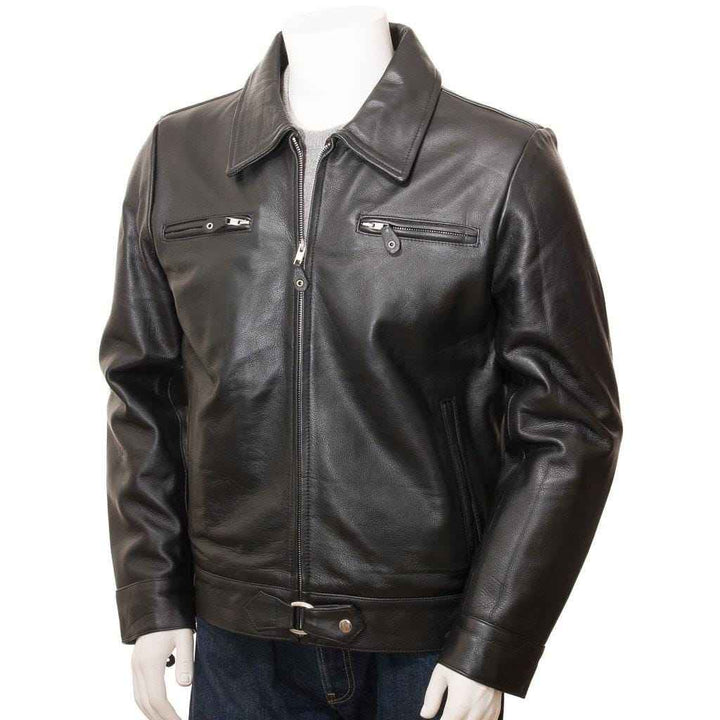 Mens Real Black Leather Jacket | Genuine Leather Bomber Jacket | Handmade Vintage Design | Men Leather Biker Jacket | Motorcycle Jacket