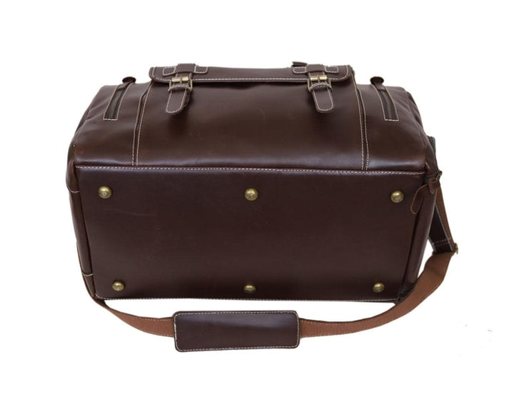 Full grain leather duffle bag men Genuine leather weekender bag brown Leather hold all Overnight travel bag Personalized gift for him duffel - LuxeHecho