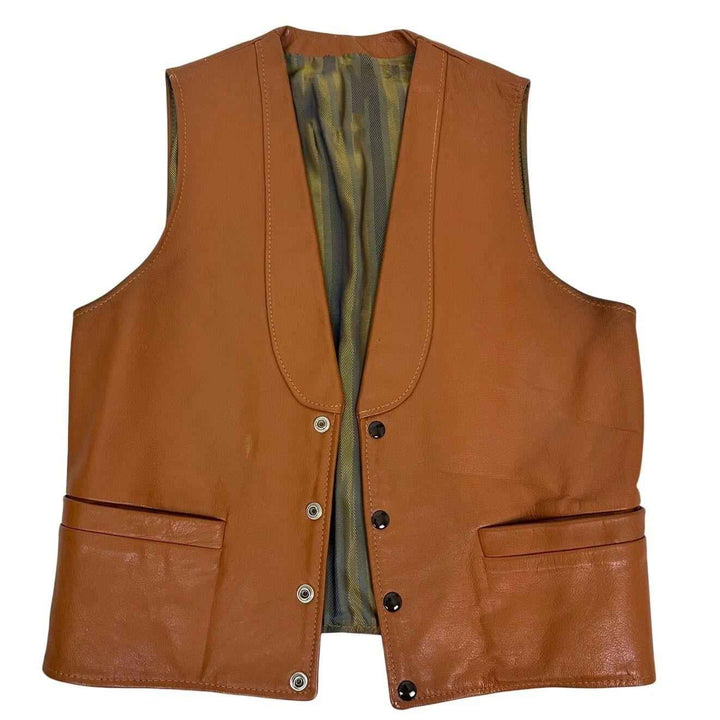 Men Brown Leather Vest, 100% Original leather Vest For men, Bikers vest, Fashion Vest, Men Motorcycle Vest, Genuine Leather Vest
