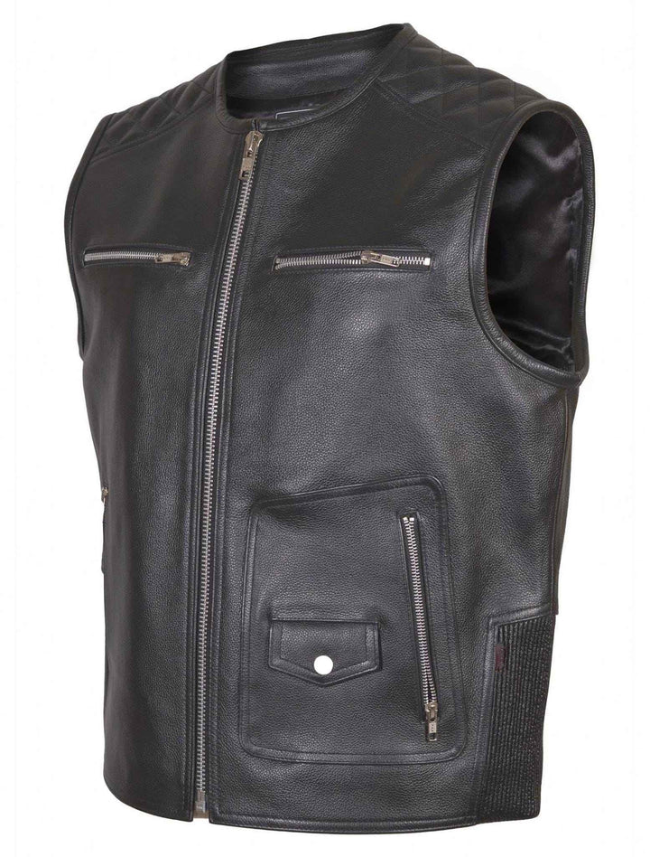 Handmade Leather Vest Vintage Black Real Leather Vest Leather Best For Motorcycle Bikers Original Leather Vest Waistcoat for Men, Mens gifts