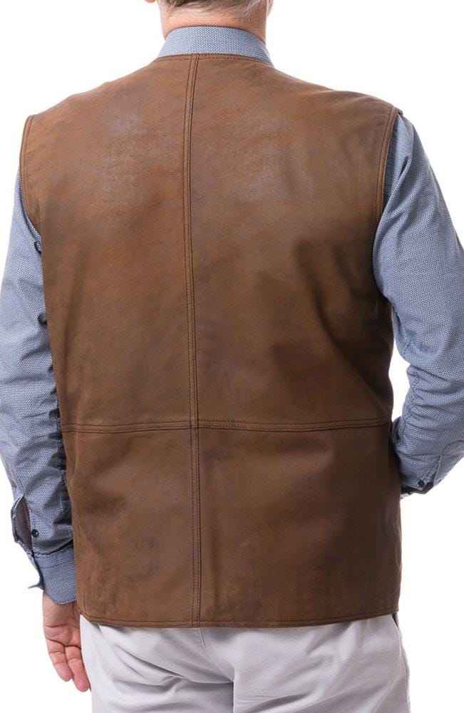leather vest men, men's brown leather waistcoat, genuine leather vest for men, classic brown vest, sleeveless leather jacket, Gifts For Dad