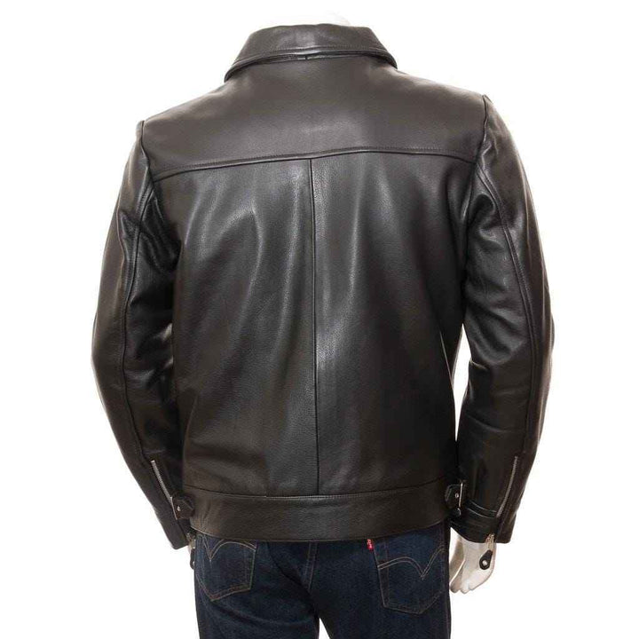 Mens Real Black Leather Jacket | Genuine Leather Bomber Jacket | Handmade Vintage Design | Men Leather Biker Jacket | Motorcycle Jacket