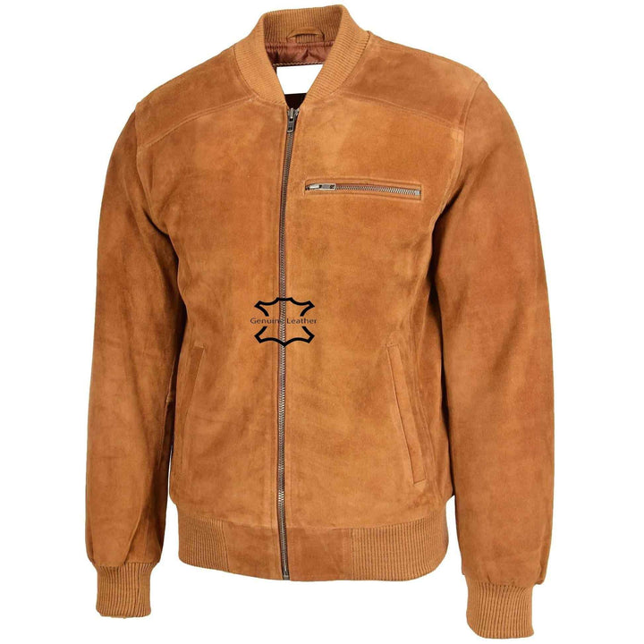 Men’s Slim-Fit Classic Genuine Suede Biker Jacket, Vintage Brown Suede Leather Cowboy Jacket, Western Style Men's Outerwear Unique-One Style