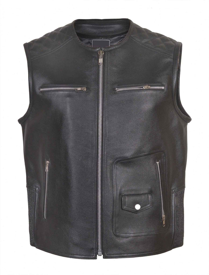 Handmade Leather Vest Vintage Black Real Leather Vest Leather Best For Motorcycle Bikers Original Leather Vest Waistcoat for Men, Mens gifts
