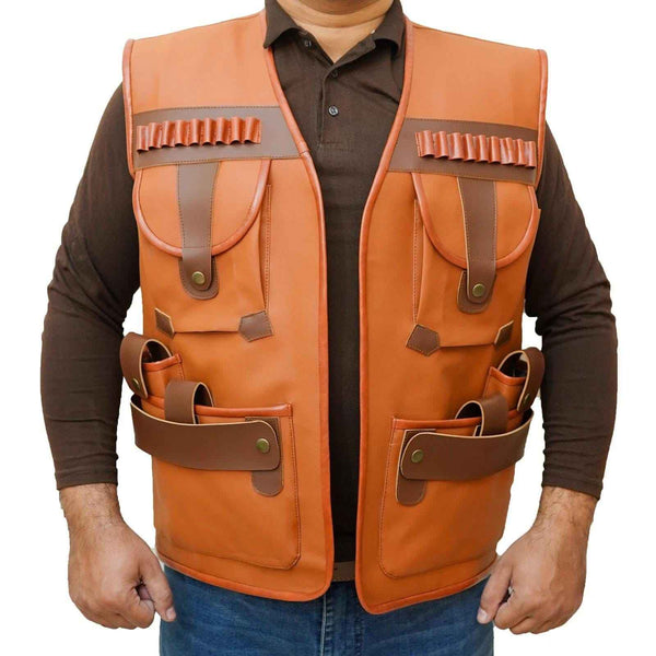 Men Genuine Leather Western Sleeveless Vest Brown leather men's vest, Leather Riding Vest, Hunting Fishing, Motorcycle Vest, Vest For Dad