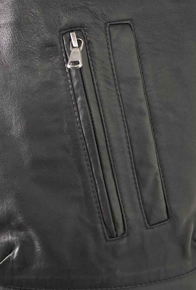Mens Handmade Black Vintage Biker Vest, Genuine Sheepskin Hunting Café Racer Vest, Real Lambskin Casual Motorcycle Vest, Slim Leather Vest