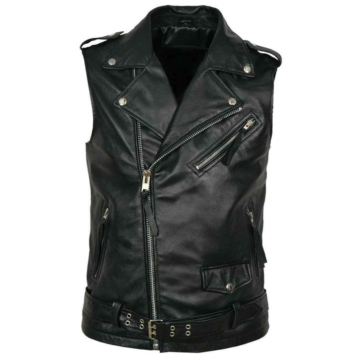 Men Classic Motorcycle Black Leather Vest, Motorcycle Vest, Leather Jacket Men, Biker Vest, Mens Vest, Handmade Genuine Leather Custom Vest