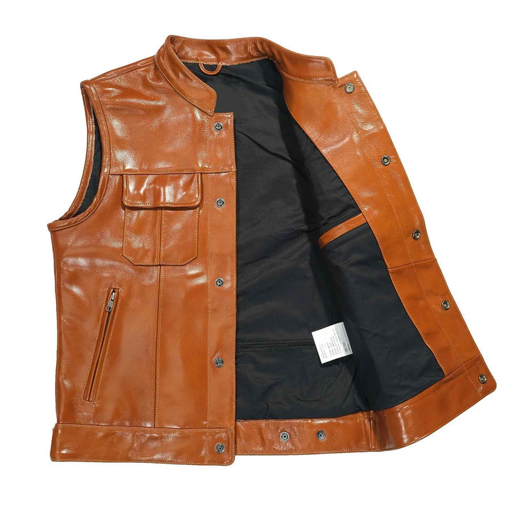 Mens Handmade Hunting Vest, Fishing Vest, Real Leather Vests, Casual Motorcycle Biker Leather Vest, Leather Waistcoat, Gift For him And Dad