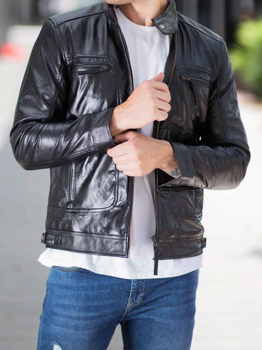100% Original Leather Jacket For Men, Black Leather Jacket, Leather Jacket, Motorcycle Jacket, Biker Jacket, Winter Warm Leather Jacket