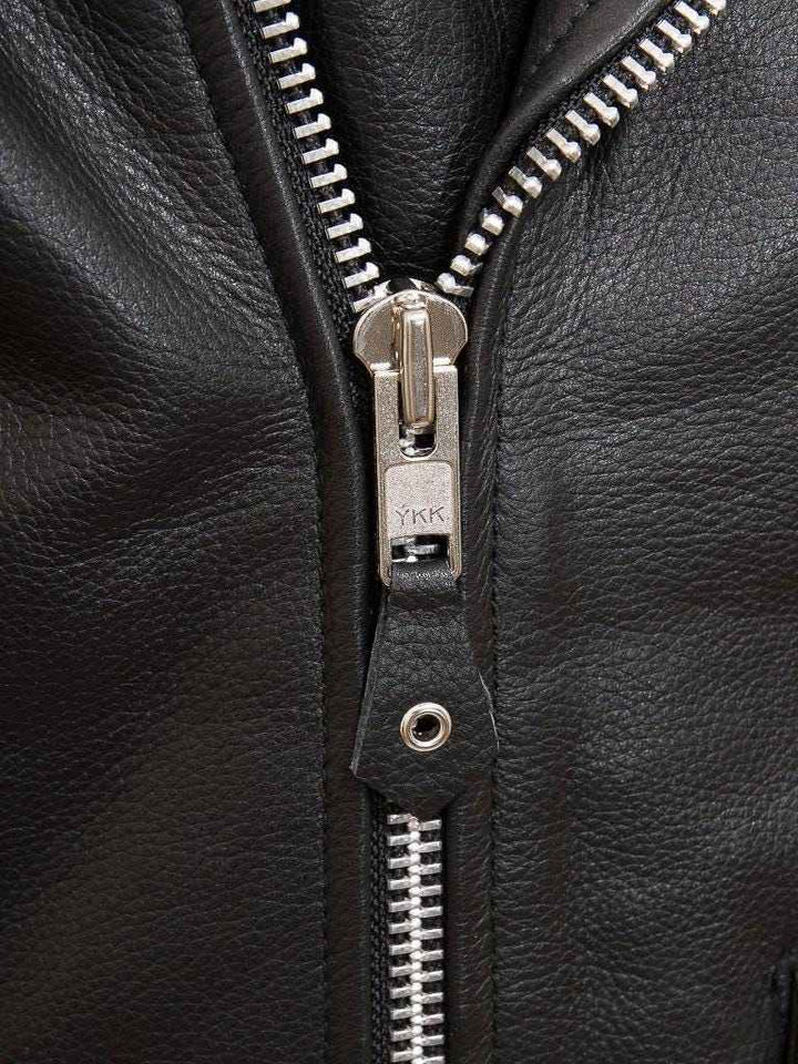 Men's American Moto Genuine Cowhide Leather Jacket with Fringe Cowboy Jacket, Men Fringe Leather Jacket, Men Moto Jacket, Black -fringed