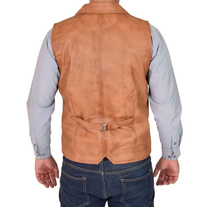 Men's Leather Vest Soft Leather Vest Brown Leather Vest - Soft Sheepskin Vest Slim Fit Motorcycle Vest, Leather Vest, Gifts For Dad And Him