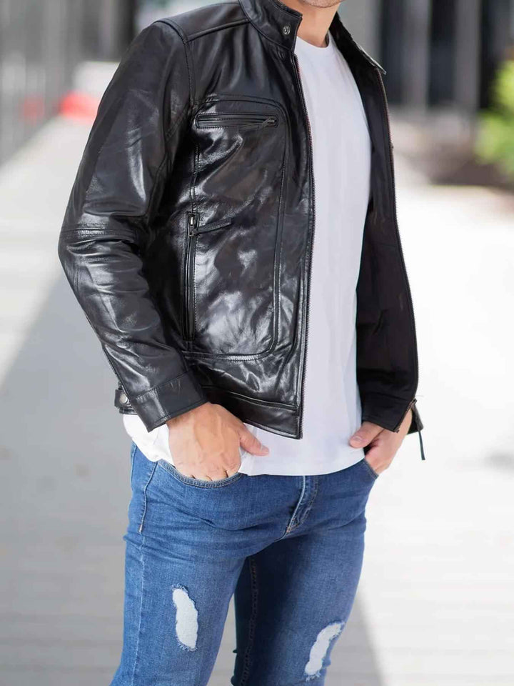 100% Original Leather Jacket For Men, Black Leather Jacket, Leather Jacket, Motorcycle Jacket, Biker Jacket, Winter Warm Leather Jacket
