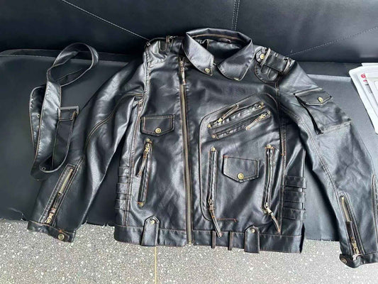 Men's Handmade Motorcycle Vintage Café Racer Biker Black Real Leather Jacket Men Antique Motorcycle Real Leather Jacket, Biker Club Jacket
