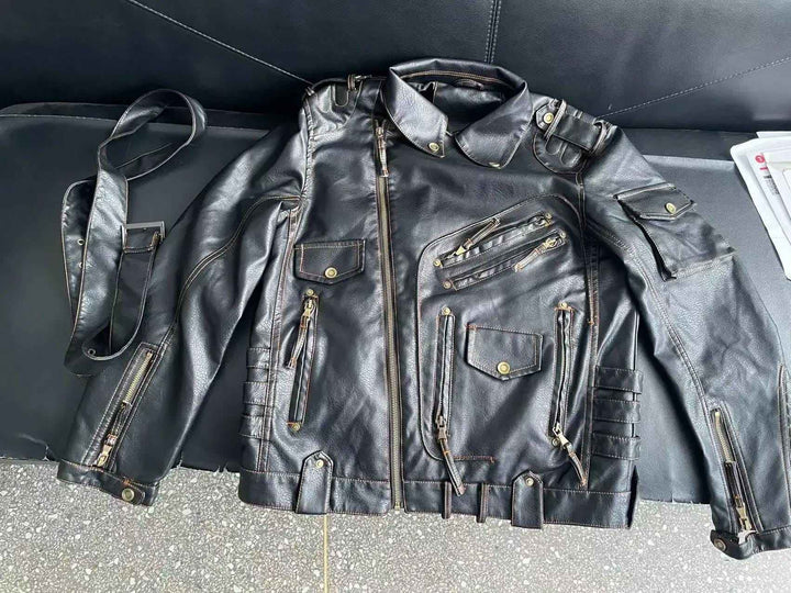 Men's Handmade Motorcycle Vintage Café Racer Biker Black Real Leather Jacket Men Antique Motorcycle Real Leather Jacket, Biker Club Jacket